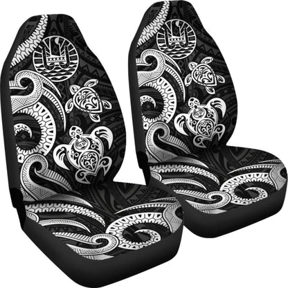 Tahiti Polynesian Car Seat Covers - White Tentacle Turtle - 091114 - YourCarButBetter