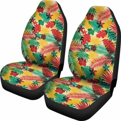 Tan Red Yellow And Green Tropical Island Car Seat Covers 105905 - YourCarButBetter