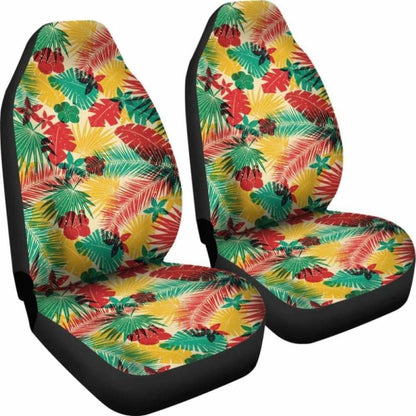 Tan Red Yellow And Green Tropical Island Car Seat Covers 105905 - YourCarButBetter