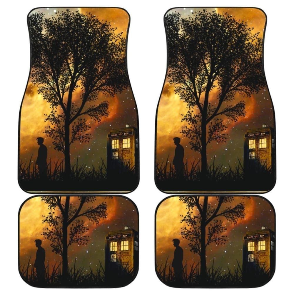 Tardis Telephone On Field Doctor Who Car Floor Mats Fan Amazing 094201 - YourCarButBetter