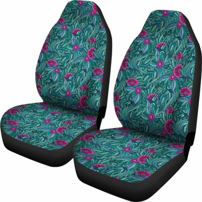 Teal And Magenta Abstract Floral Pattern Car Seat Covers 153908 - YourCarButBetter