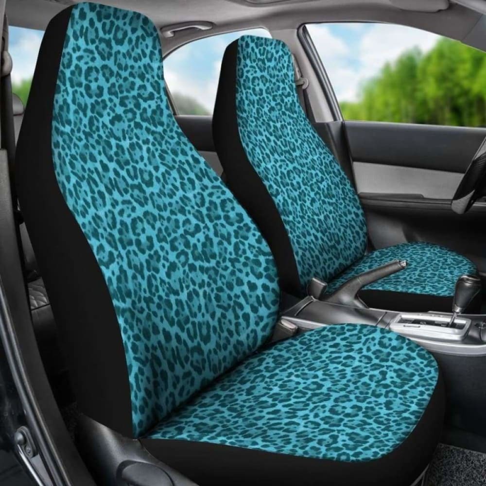 Teal Blue Leopard Skin Print Car Seat Covers 092813 - YourCarButBetter