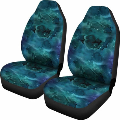 Teal Blue Sky Galaxy Nebula Pattern Car Seat Covers 550317 - YourCarButBetter
