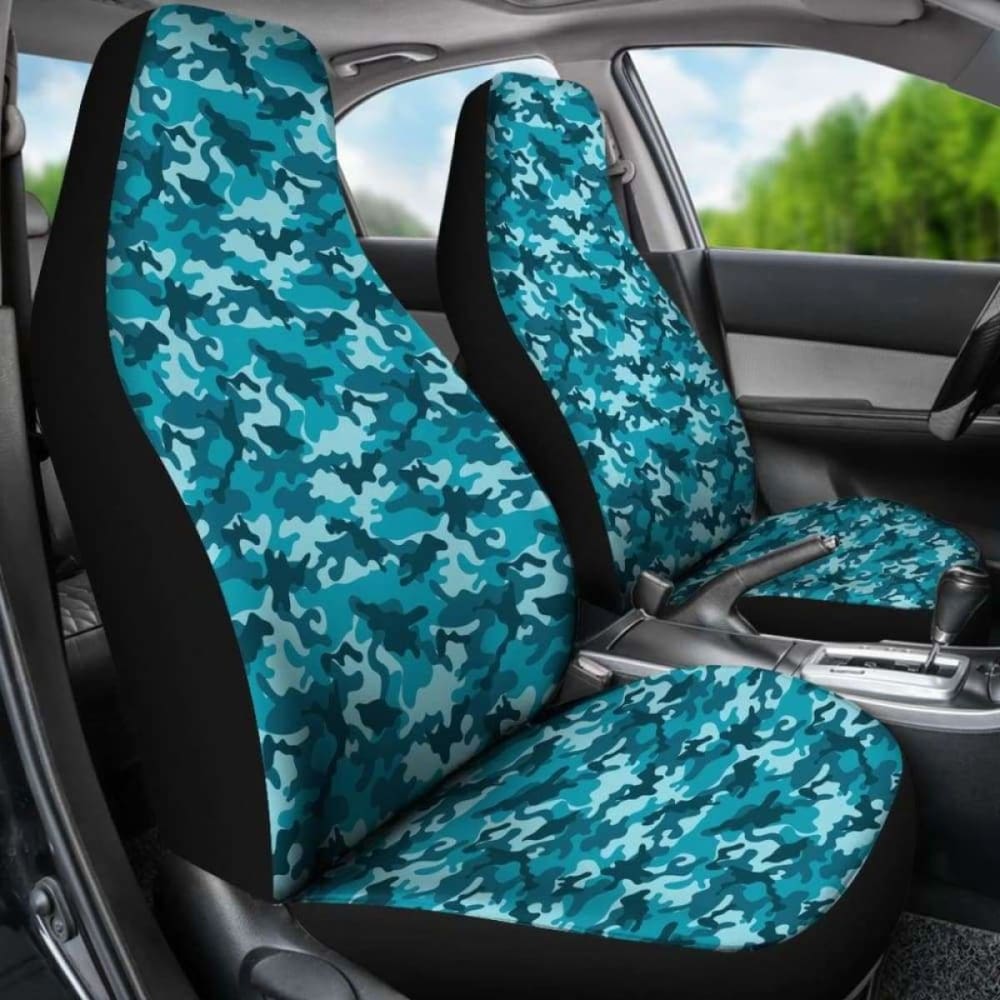 Teal Camo Car Seat Covers 112608