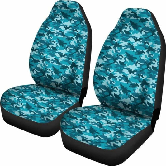 Teal Camo Car Seat Covers 112608
