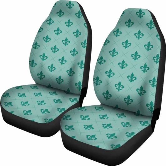 Teal Fleur De Lis Car Seat Covers Seat Protectors 105905 - YourCarButBetter