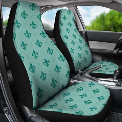 Teal Fleur De Lis Car Seat Covers Seat Protectors 105905 - YourCarButBetter