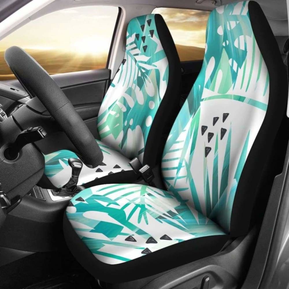 Teal Leaves Car Seat Covers 174914 - YourCarButBetter