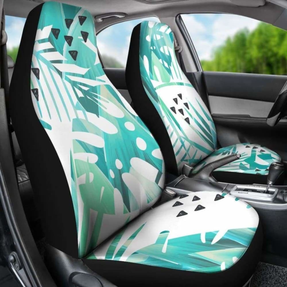 Teal Leaves Car Seat Covers 174914 - YourCarButBetter