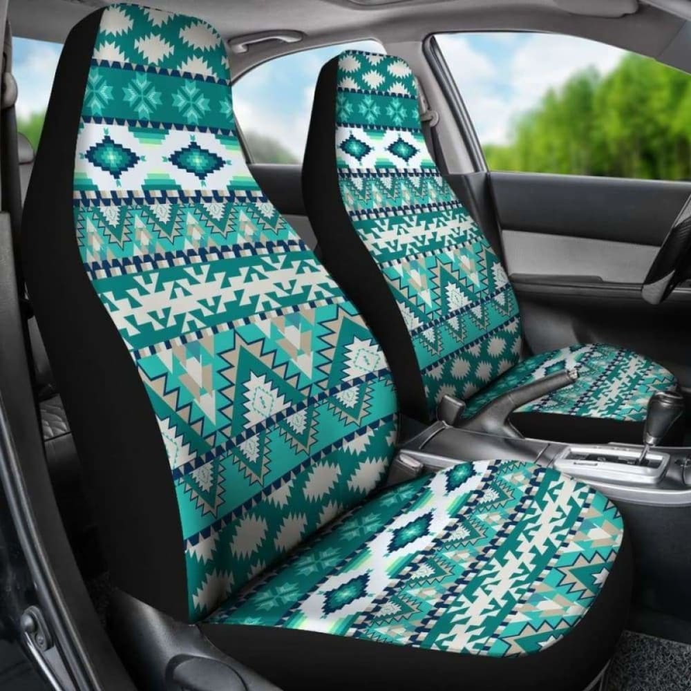 Teal Tribal Car Seat Covers 110424 - YourCarButBetter