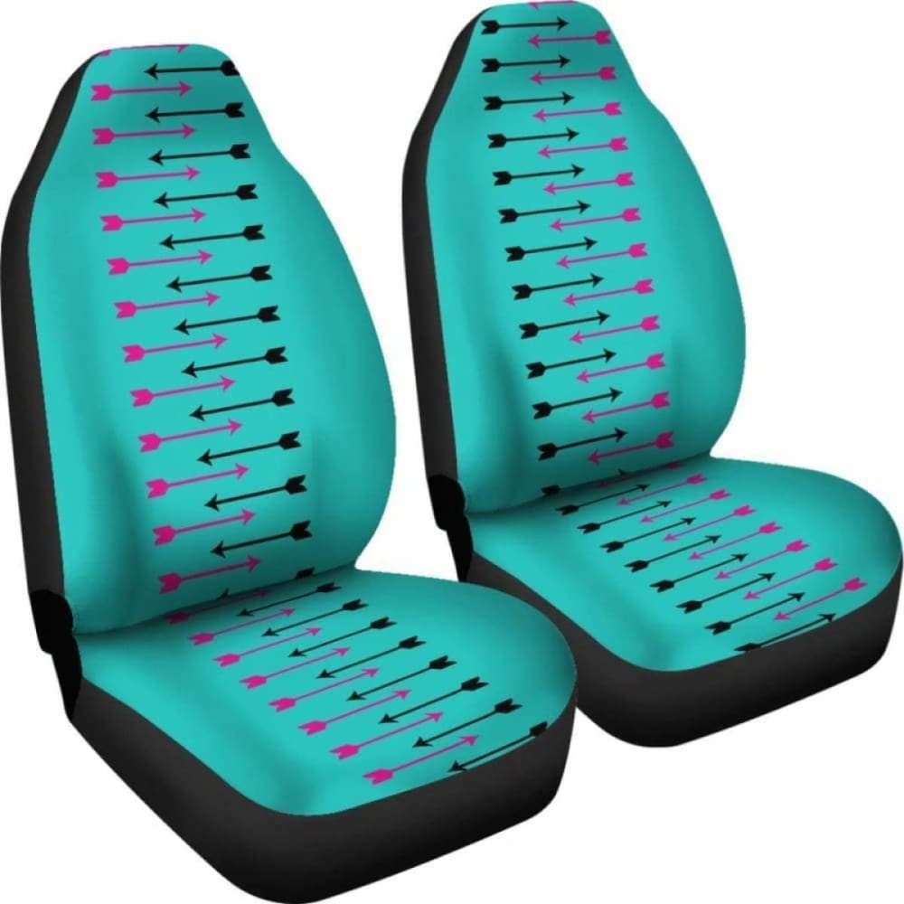 Teal With Pink And Black Arrows Car Seat Covers 105905 - YourCarButBetter