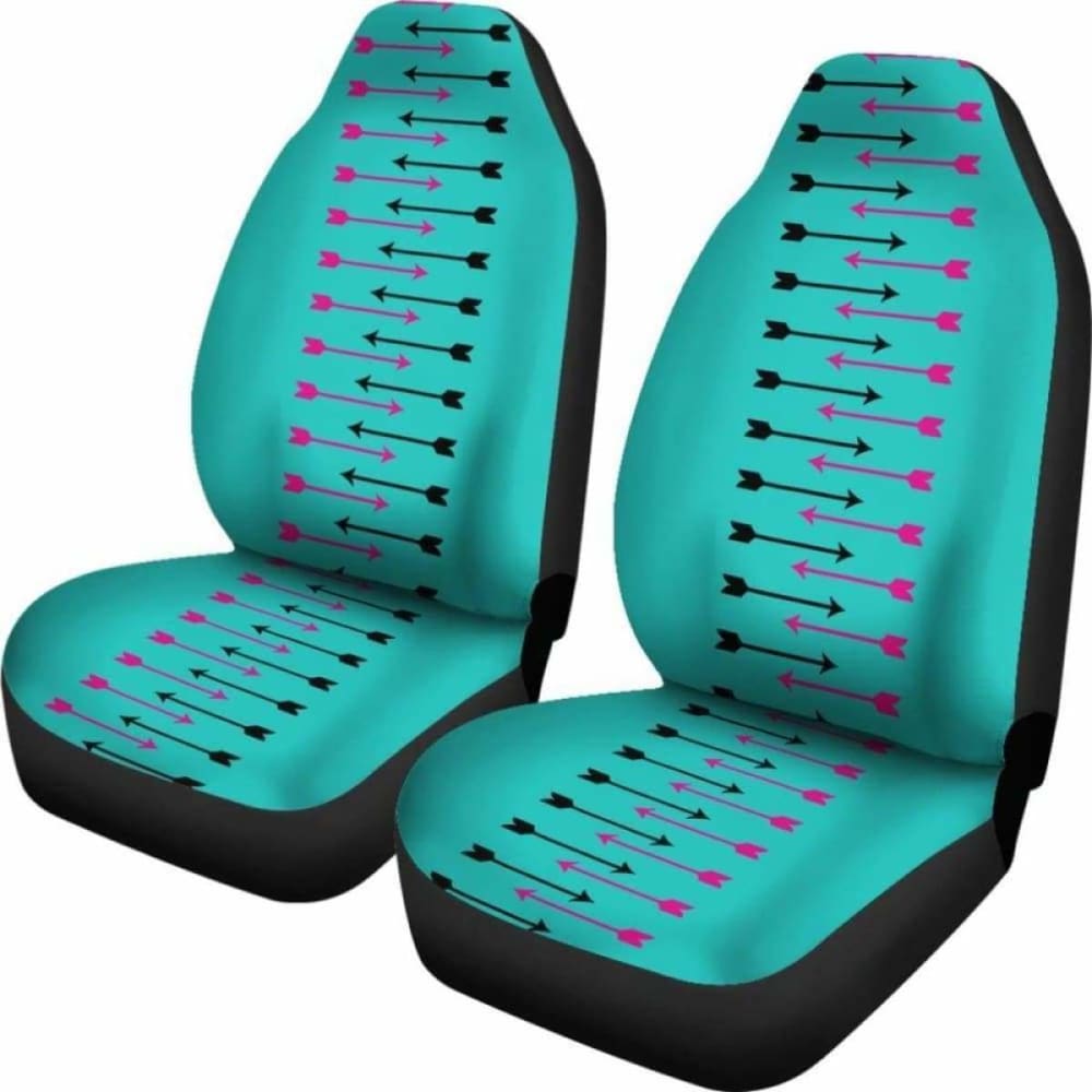 Teal With Pink And Black Arrows Car Seat Covers 105905 - YourCarButBetter