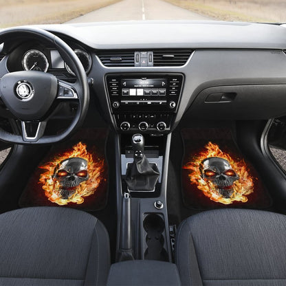 Terrified Flame Skull Car Floor Mats 210802
