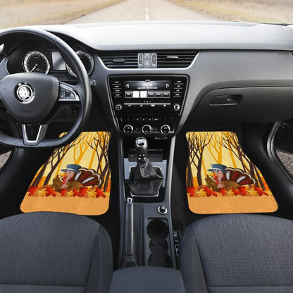 Thanksgiving Turkey In Autumn Leaves Tree Car Floor Mats 211305 - YourCarButBetter