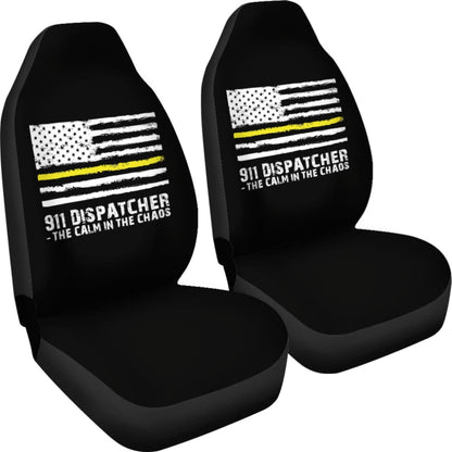 The Calm Voice In The Chaos 911 Dispatchers Thin Yellow Line Car Seat Covers 213003 - YourCarButBetter