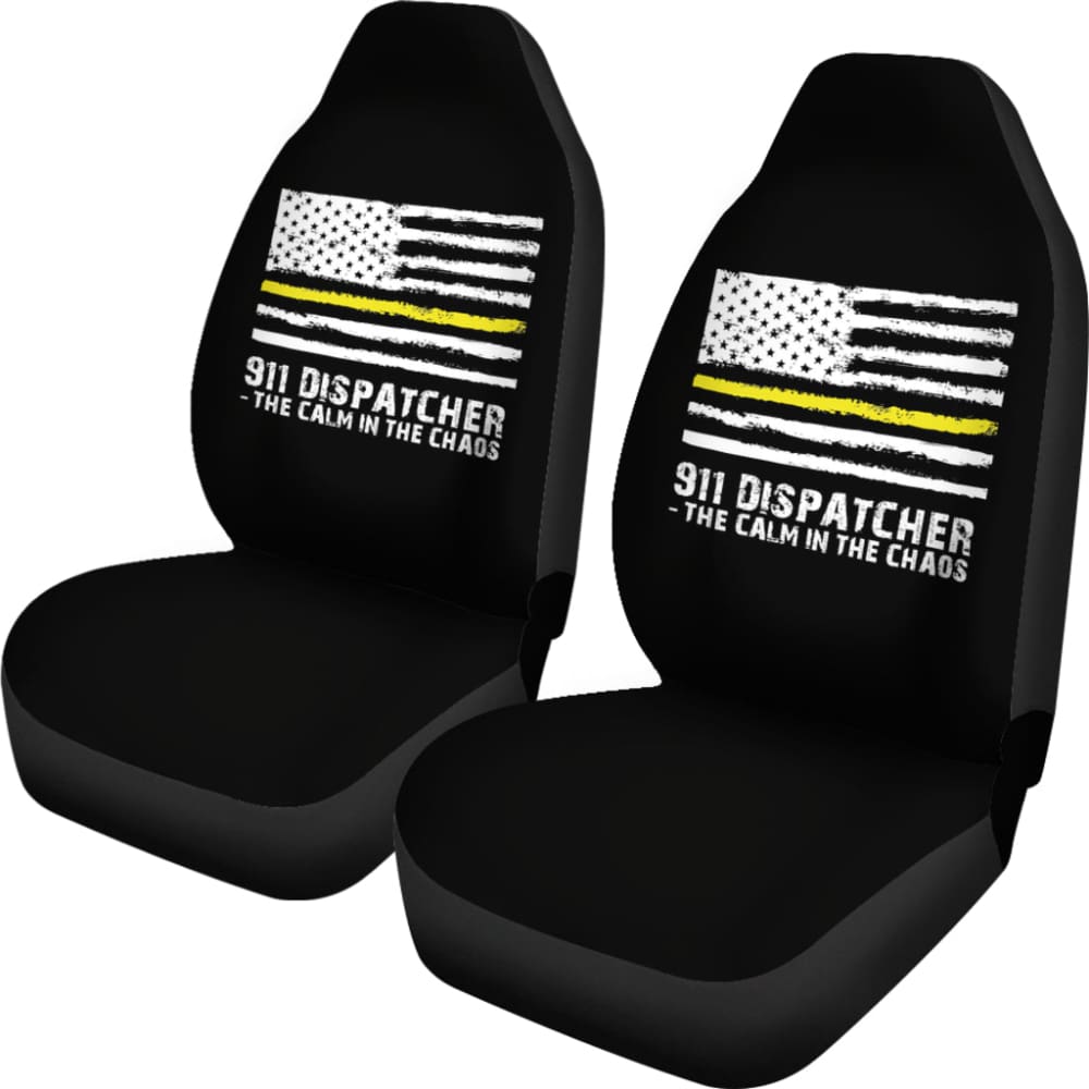 The Calm Voice In The Chaos 911 Dispatchers Thin Yellow Line Car Seat Covers 213003 - YourCarButBetter