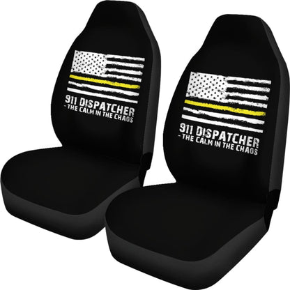 The Calm Voice In The Chaos 911 Dispatchers Thin Yellow Line Car Seat Covers 213003 - YourCarButBetter