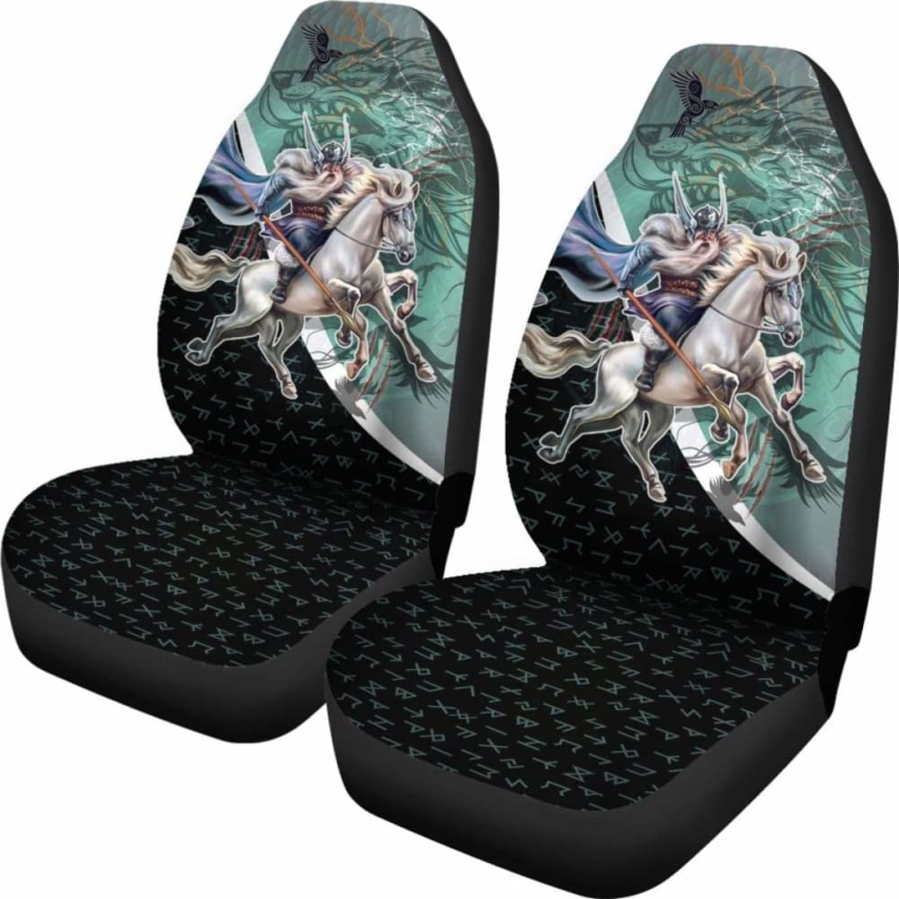The Viking Runes Car Seat Covers Odin And Sleipnir 170804