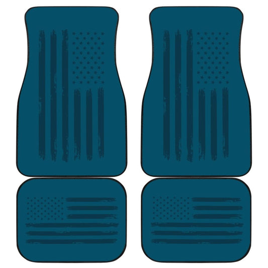 Thin Black Line Blue American Flag Car Floor Mats 211206 - YourCarButBetter