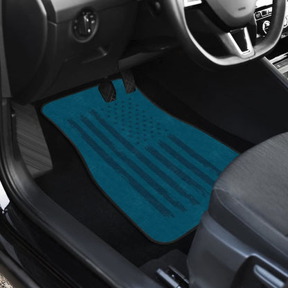 Thin Black Line Blue American Flag Car Floor Mats 211206 - YourCarButBetter