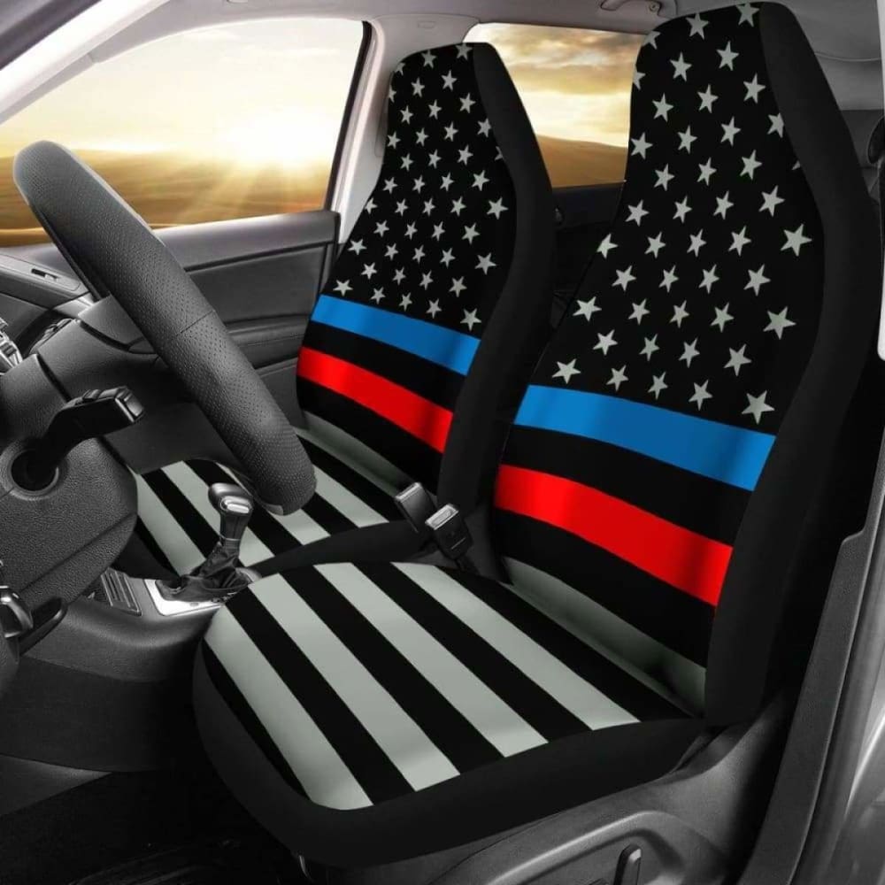 Thin Blue And Red Line Flag Car Seat Covers 153908 - YourCarButBetter