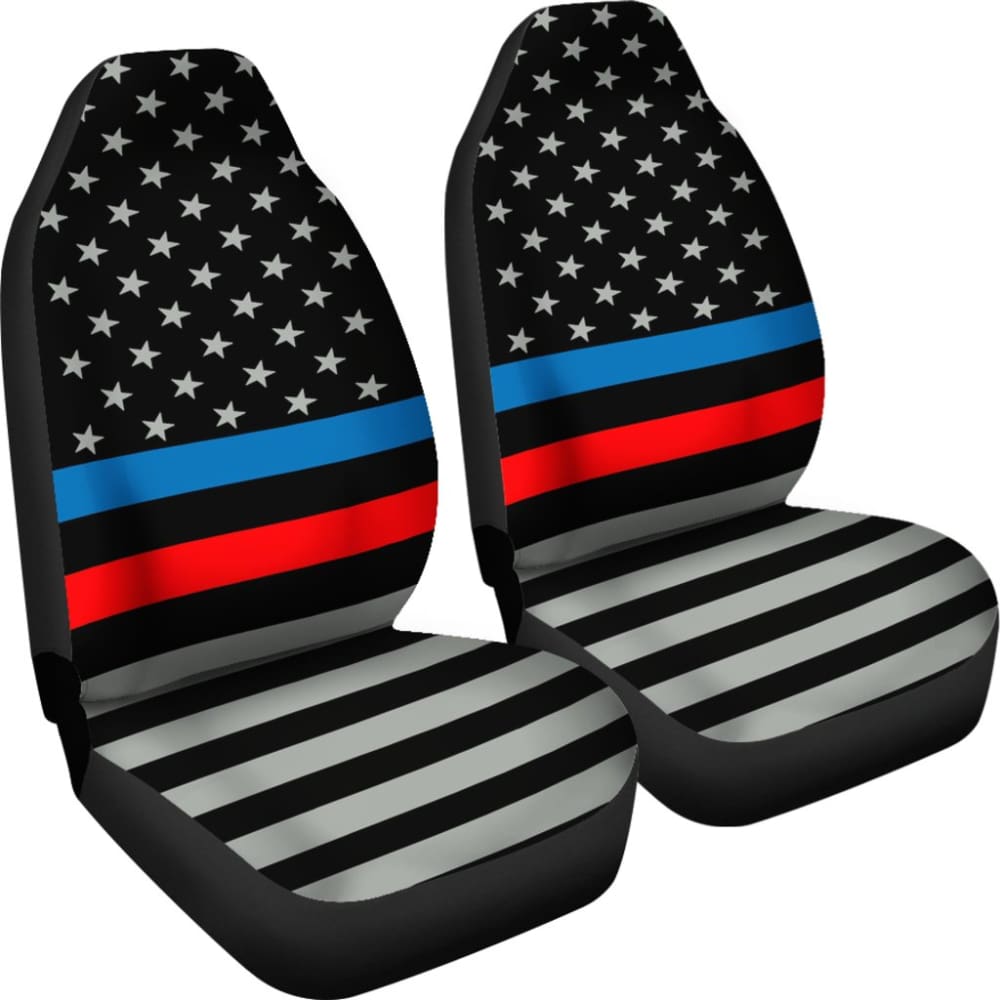 Thin Blue And Red Line Flag Car Seat Covers Amazing Gift 101819 - YourCarButBetter