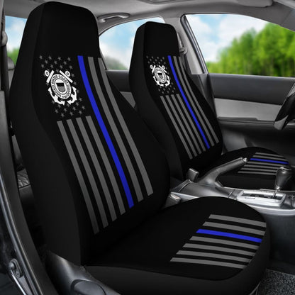 Thin Blue Line American Flag US Coast Guard Car Seat Covers Custom 1 210701 - YourCarButBetter