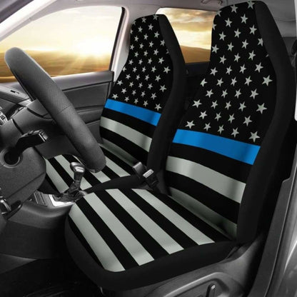 Thin Blue Line Flag Car Seat Covers 153908 - YourCarButBetter