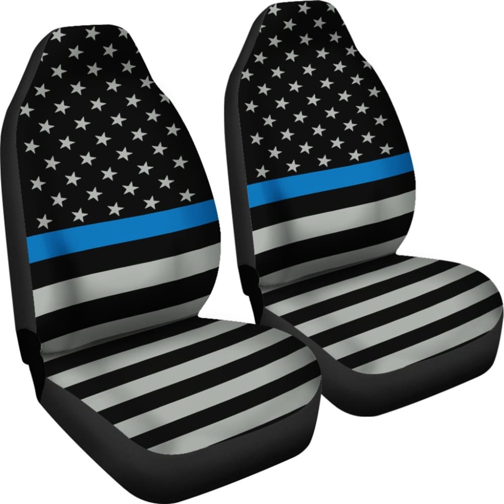 Thin Blue Line Flag Car Seat Covers Amazing Gift Ideas 101819 - YourCarButBetter