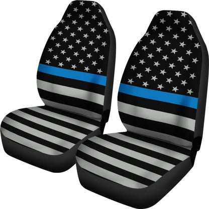 Thin Blue Line Flag Car Seat Covers Amazing Gift Ideas 101819 - YourCarButBetter