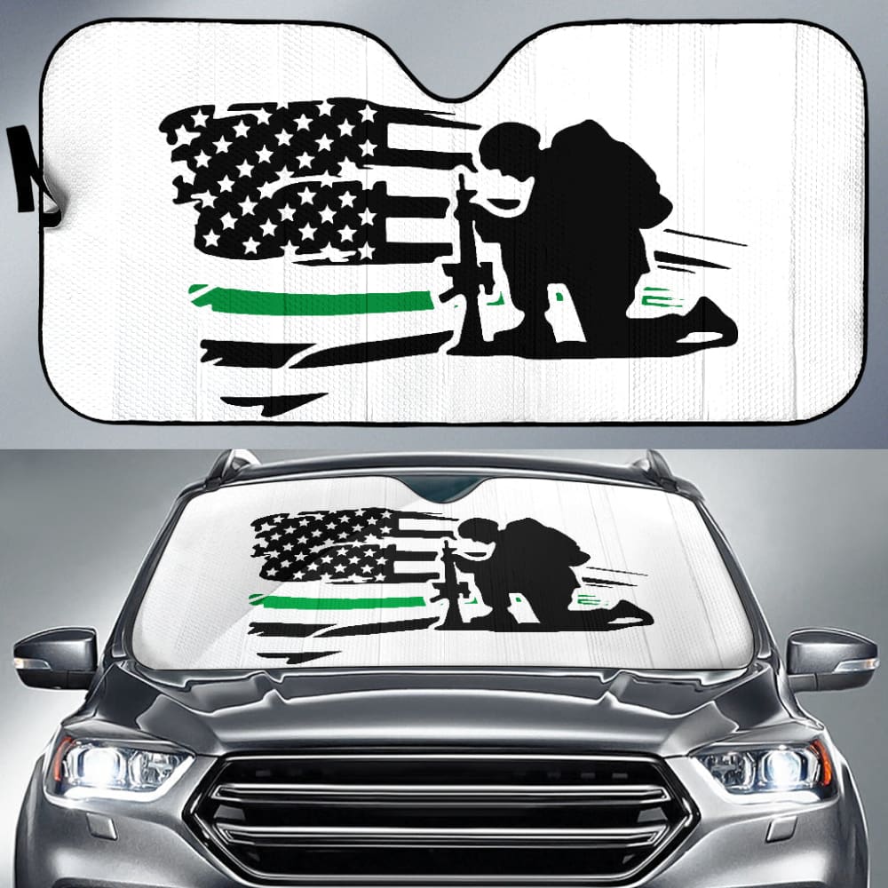 Thin Green Line American Flag Car Seats Covers Honoring Military 213003 - YourCarButBetter