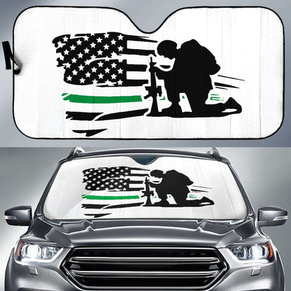 Thin Green Line American Flag Car Seats Covers Honoring Military 213003 - YourCarButBetter