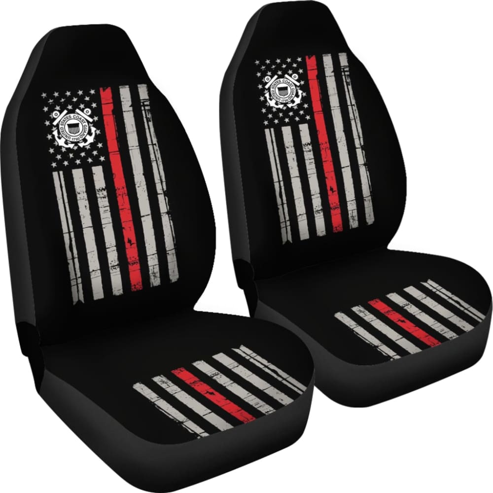 Thin Red Line American Flag US Coast Guard Car Seat Covers Custom 2 210701 - YourCarButBetter
