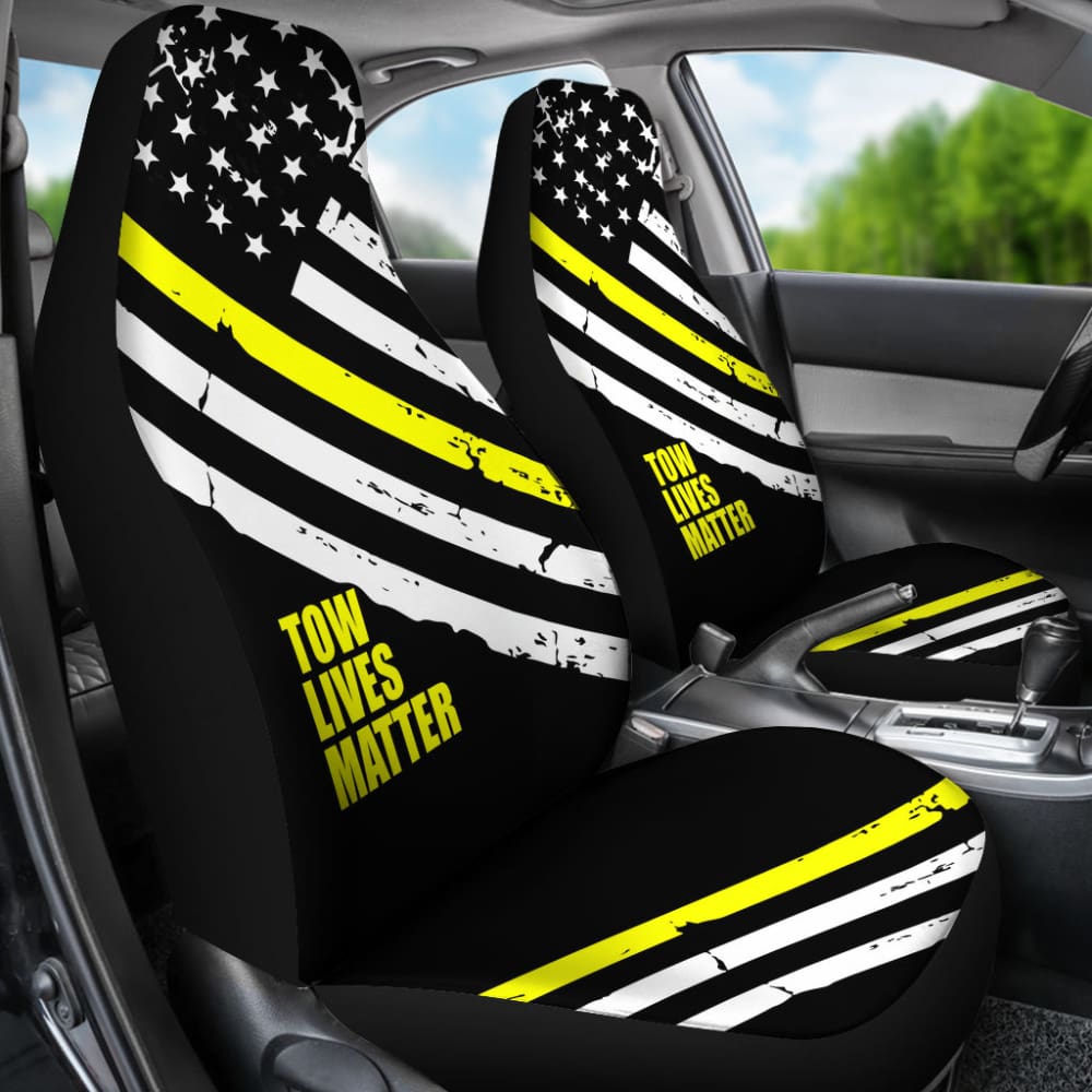 Thin Yellow Line Tow Lives Matter Car Seat Covers 213003 - YourCarButBetter