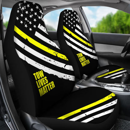Thin Yellow Line Tow Lives Matter Car Seat Covers 213003 - YourCarButBetter