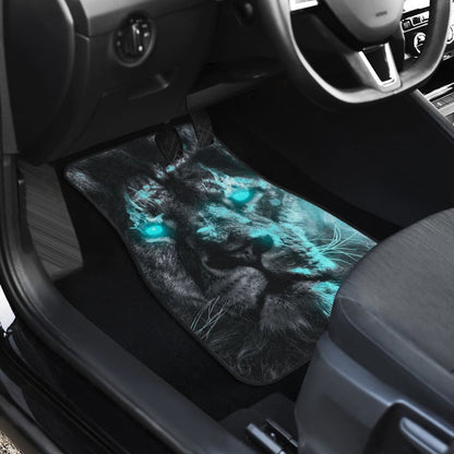Thunder Lightning Blue Eyes Lion Car Floor Mats 212702 - YourCarButBetter