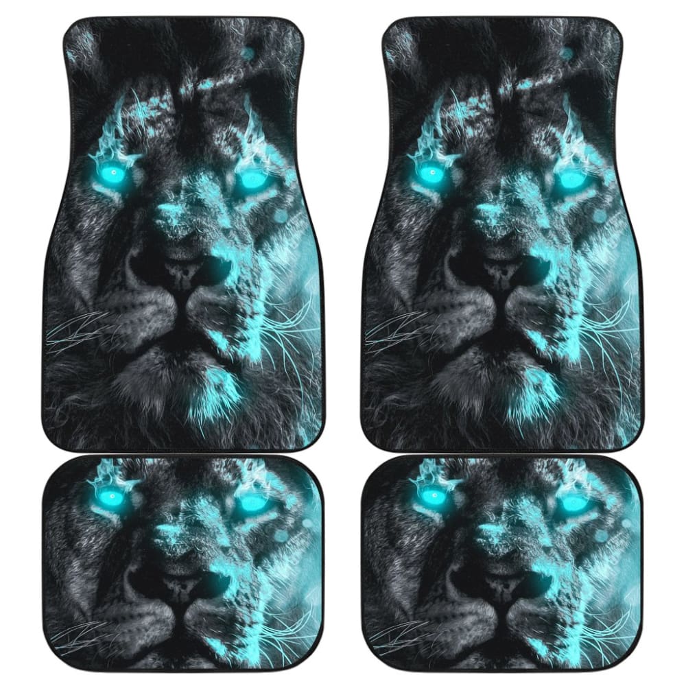 Thunder Lightning Blue Eyes Lion Car Floor Mats 212702 - YourCarButBetter