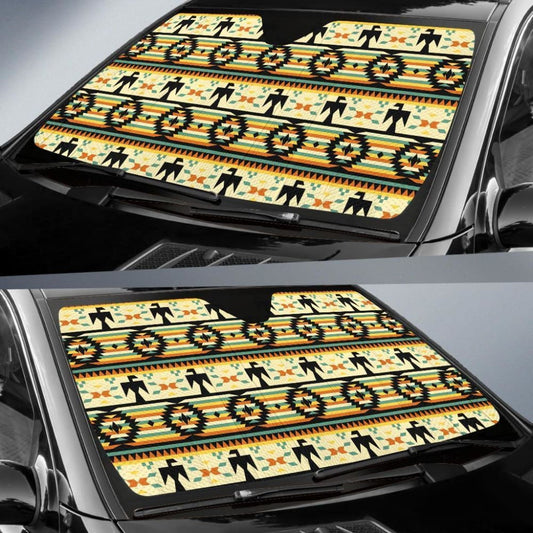 Thunderbirds Yellow Native American Symbol Auto Sun Shades 093223 - YourCarButBetter