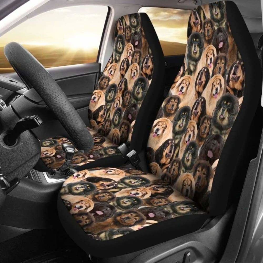 Tibetan Mastiff Full Face Car Seat Covers 232125 - YourCarButBetter