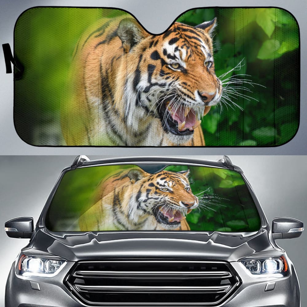 Tiger and Green Forest Car Auto Sun Shades - Make Your Own Styles