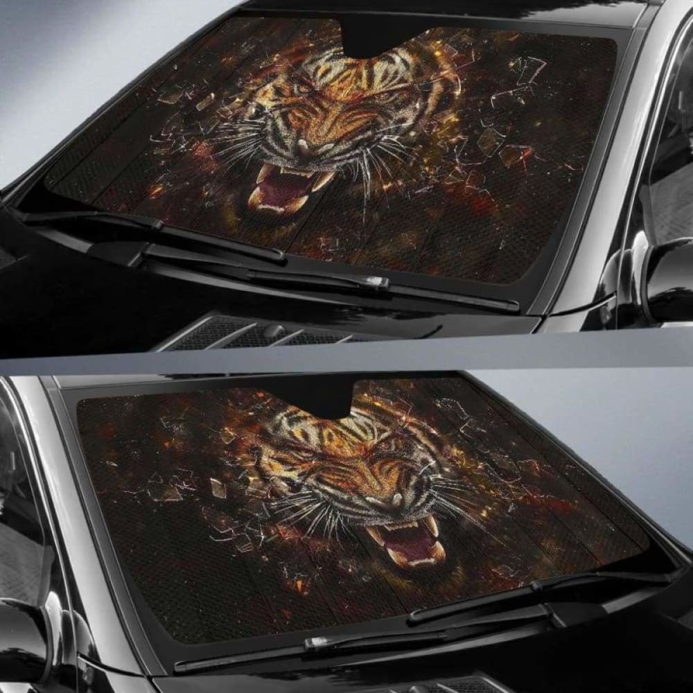 Tiger Angry Car Sun Shades 172609 - YourCarButBetter