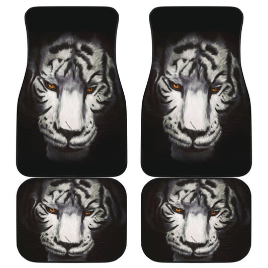 Tiger White Color Evil Face Car Floor Mats 174510 - YourCarButBetter