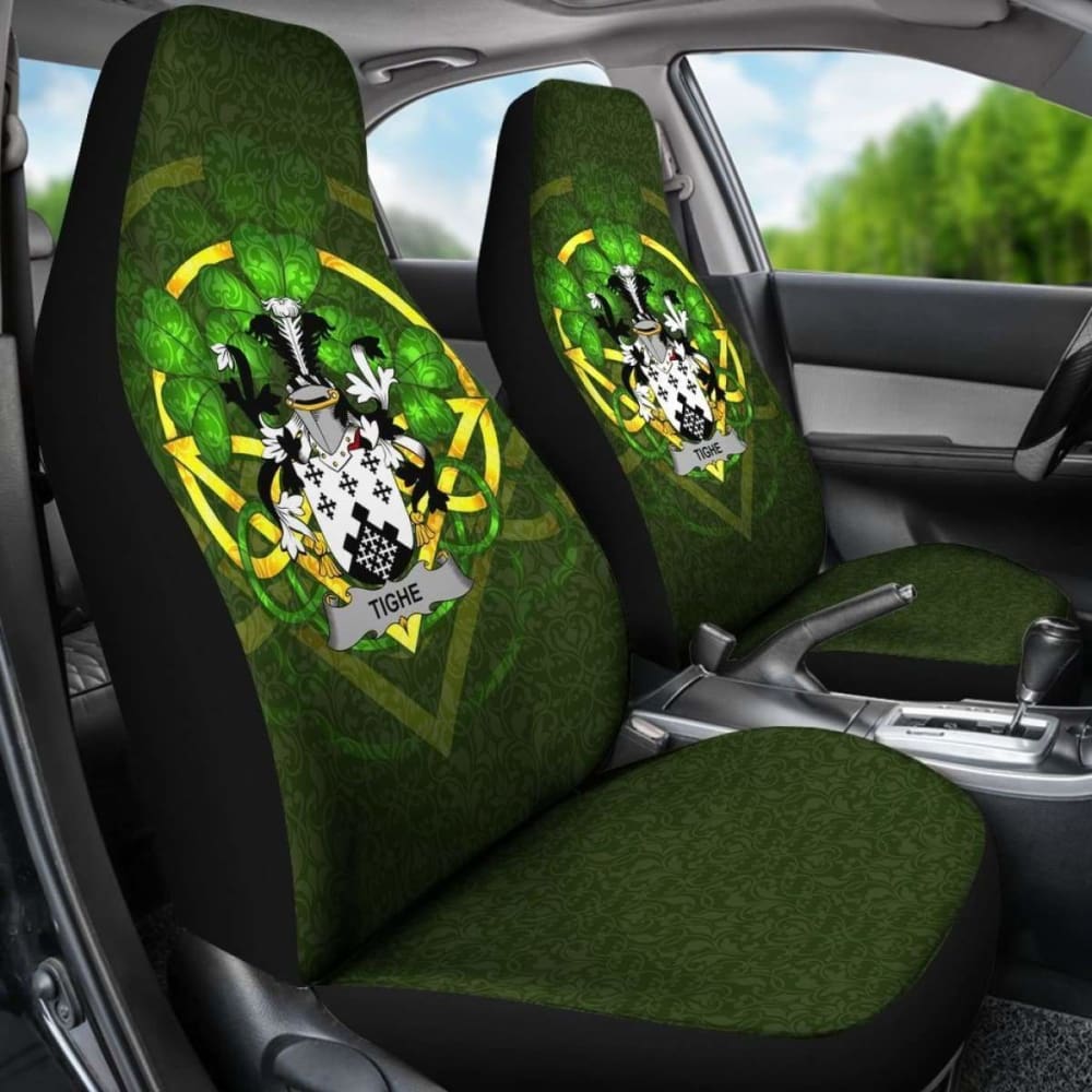 Tighe Or O’Teague Ireland Car Seat Cover Celtic Shamrock (Set Of Two) 154230 - YourCarButBetter