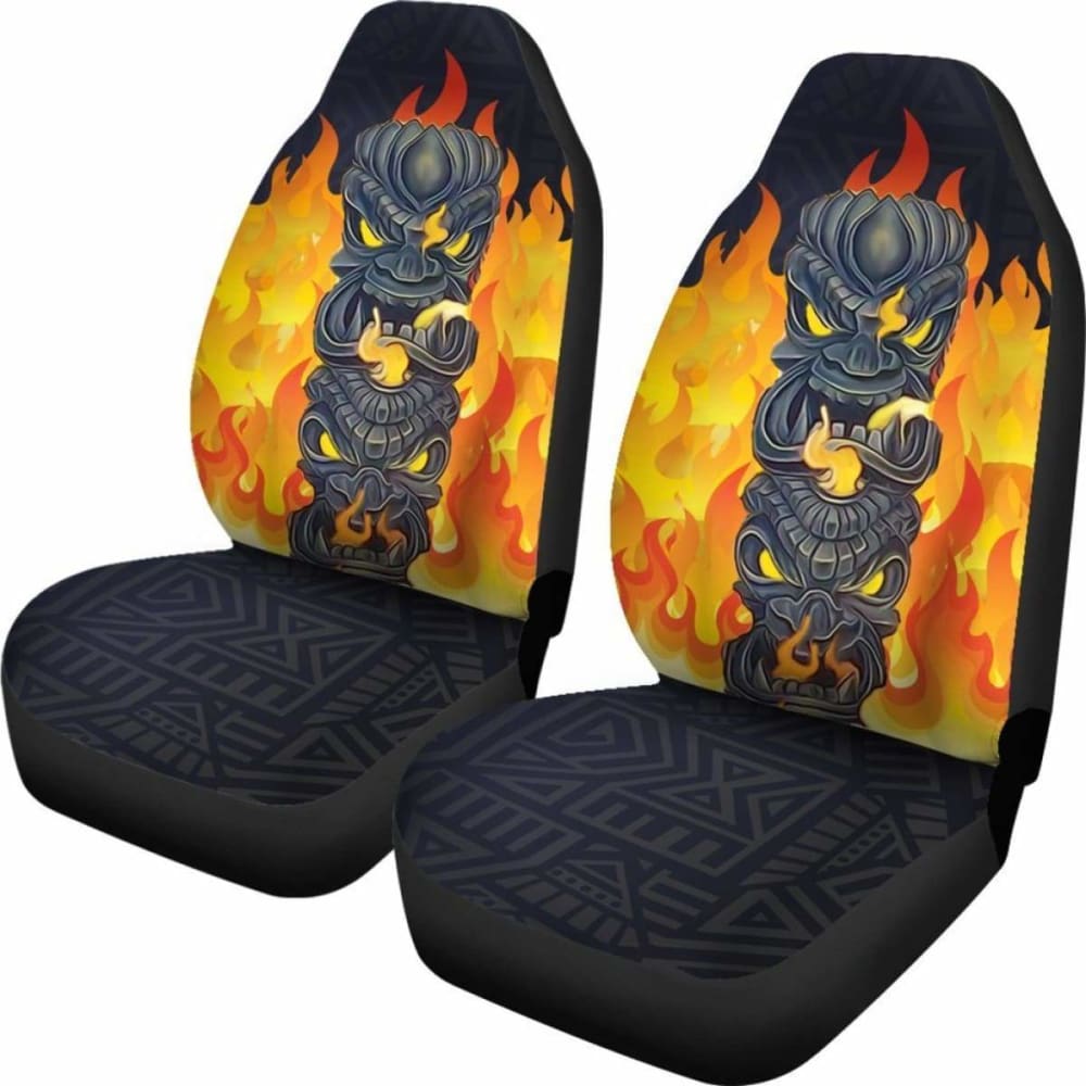 Tiki Fire Background Car Seat Covers Amazing 105905 - YourCarButBetter
