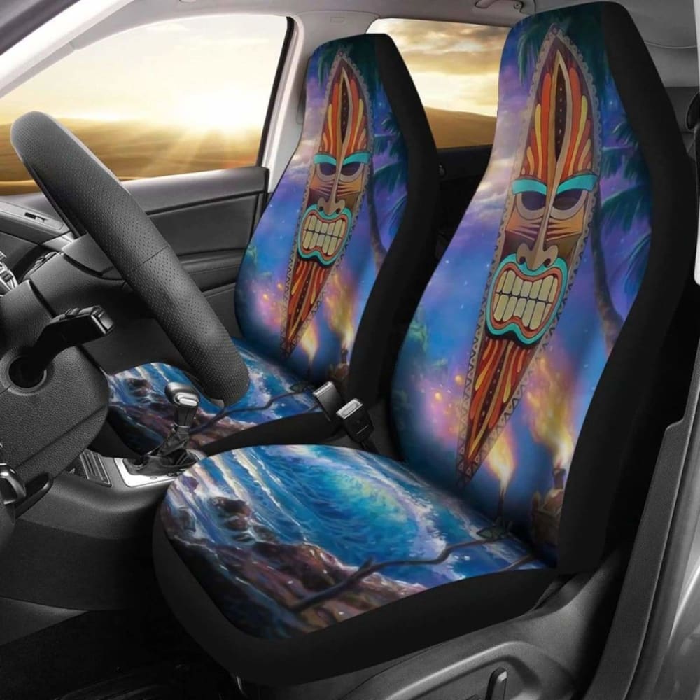 Tiki Night Background Car Seat Covers Amazing 105905 - YourCarButBetter