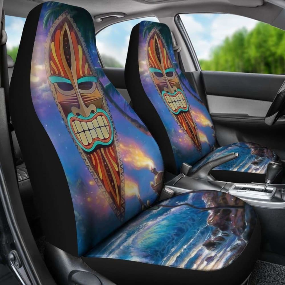 Tiki Night Background Car Seat Covers Amazing 105905 - YourCarButBetter