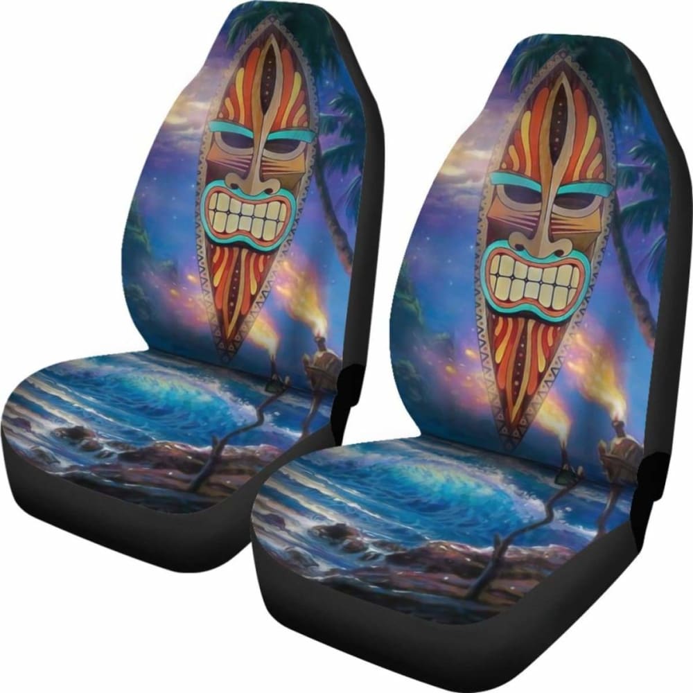 Tiki Night Background Car Seat Covers Amazing 105905 - YourCarButBetter