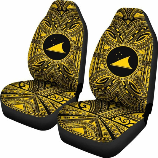 Tokelau Car Seat Cover - Tokelau Coat Of Arms Polynesian Gold Black 105905 - YourCarButBetter