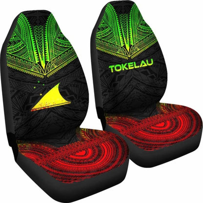 Tokelau Car Seat Cover - Tokelau Flag Polynesian Chief Tattoo Reggae Version - 10 174914 - YourCarButBetter