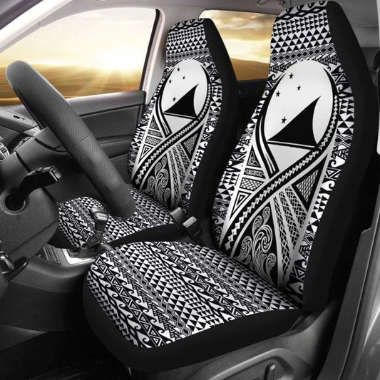 Tokelau Car Seat Cover - Tokelau Flag Polynesian Tattoo Black - 9 174914 - YourCarButBetter
